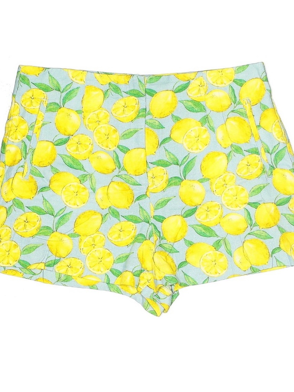 Zara Lemon-Print Cotton Bermuda Shorts - Yellow & Green
